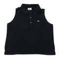 Lacoste Poloshirt Gr. 42 Damen Oberteil Freizeit Baumwolle Schwarz Ärmellos