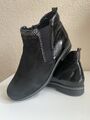 REMONTE Stiefelette, Wildleder Lack Damen Schuhe, Halbschuhe, Schwarz, Gr. 38, 5