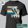 34. Geburtstag Bio T-Shirt Herren Retro Vintage Kassette Jahrgang 1990 M - 2XL