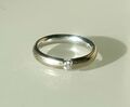 18 Karat Weissgold Damenring Diamant 0,17ct. Solitaire +Rechnung Marque WEMPE