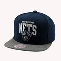 Mitchell and Ness Brooklyn Nets Wool-Shield Snapback Cap,  Navy 