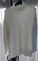 M&S Collection Trichter High Neck Pullover Creme Gr. M Baumwollmischung Struktur Kuschelig