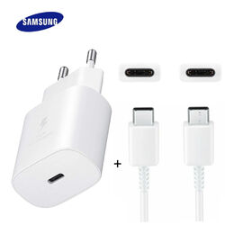 Original Samsung Super Schnellladegerät 25W USB-C Ladekabel Galaxy S22 S23 Weiß