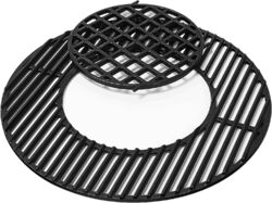 Kompletter Gusseisen-Grillrost System Sear Grate für Weber 57 Kugelgrill