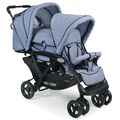 Chic 4 Baby Geschwisterwagen Duo + Tragetasche & Regenhaube Jeans hellblau NEU