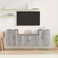 TV Schrank Set Wohnwand Schrankwand Wohnzimmer Anbauwand 3-tlg. Betongrau vidaXL