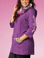 Long-Shirt Sweatshirt mit Kapuze fuchsia+kiwi Gr.44/46+48/50 Neu 543596/546068 