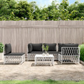 Garten Lounge Set Gartenmöbel Sitzgruppe Sofa 6tlg. mit Kissen Weiß Stahl vidaXL