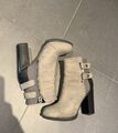 Stiefeletten/ Ankle Boots Damen Gr. 38 Diesel Leder grau/schwarz