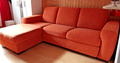 Schlafsofa mit Bettkasten - orange - massiv - wertig -  gebraucht - von möbellum