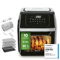 XXL Heißluft Fritteuse 12L Backofen Grill Edelstahl Air Fryer Touch Display