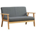 Sofa 2 Sitzer Loungesofa Stoffsofa Couch Loveseat Leinenstoff Doppelsofa Sessel