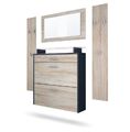 Garderobenset Garderobe Paneele Schuhschrank Spiegel Malea Anthrazit