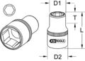 KS TOOLS EDELSTAHL 1/4" 6kant-Stecknuss, 5, 5mm (964.14055)