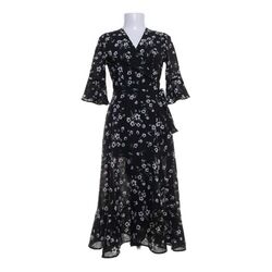 Boohoo, Wickelkleid, Größe: 36, Schwarz/Mehrfarbig, Polyester, Blumen #p6c