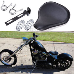 Motorrad Leder Solo Sitz Black für Harley Honda Yamaha Sportster Bobber Chopper