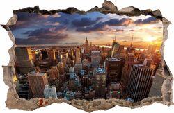 WANDAUFKLEBER Loch in der Wand 3D City NEW YORK NY Dekor Aufkleber Wandtattoo 31