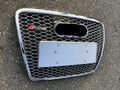 Für Audi A6 C6 2005-2011 RS6 Stil Kühlergrill Glänzend Silber Front Grill