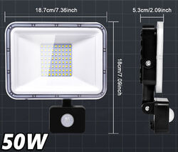 LED Fluter mit Bewegungsmelder Außen Strahler Gartenlampe Scheinwerfer Kaltweiß