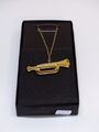 # Georg Jensen Ornament an Kette GOLD 1991 Trompete 3405008 ohne OVP