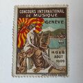 Briefmarke Vignette Schweiz Wettkampf Internationale Musik Genf 1909