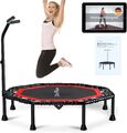 DH FitLife Fitness Trampolin 128cm mit Griff Gummiseilfederung Leise Klappbar