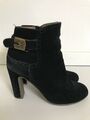 Scholl Stiefeletten,Ankle Boots, Gr.37, Leder,Wildleder, schwarz,black, Schuhe