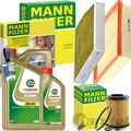 MANN INSPEKTIONSPAKET+CASTROL 5W-30 MOTORÖL passend für MERCEDES W176 W246 GLA