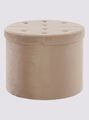 Hocker Samt taupe Samt Ø 60 cm MDF Polyester