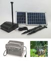 20W Solarpumpe Teich Pumpe 750L Akku Batterie Gartenteich Bachlauf Solar Filter