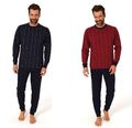 Neu Herren/Männer Schlafanzug/PYJAMA Rot/Blau Baumwolle 100%  Punkte 0713