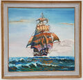 Wunderschönes Ölgemälde mit Rahmen Malerei Oil Painting Schiff Seefahrt Meer