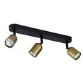 Deckenspot 3-flammig in Schwarz Gold GU10 Metall verstellbar Wohnzimmer Lampe