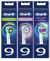 Original Oral-B Aufsteckbürsten Cross Action, Sensitive Clean & 3D-White 9 Stück