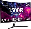 24 Zoll Curved Gaming Monitor 180Hz, 1ms, 130% sRGB, Mit Lautsprechern