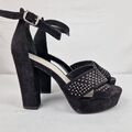 Plateau Sandaletten 37 Wie Neu Riemchensandale Schwarz 11cm Hoch Offen Peep Toes