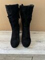 Damen Stiefelette von Tamaris, Veloursleder, schwarz, Gr. 39, wenig getragen 