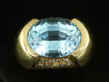 Schicker Topas Brillant Ring ca. 13,36ct    15,5 750/- Gelbgold