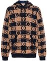 GUCCI GG MONOGRAM LOGO KNIT HOODIE SWEATER HERREN PULLOVER 752097XKDFK2349