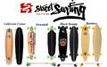 Streetsurfing Longboard Skateboard 4 Modelle California, Downhill, Bamboo, Black