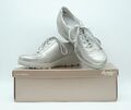 Semler Judith Damen Schuhe Schnürschuhe Gr.40 Weiss Hell Grau Leder Weite H