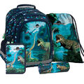 Dinosaurier Dino T-Rex Rucksack Schulrucksack Tasche Schulranzen Set 1-3 Klasse