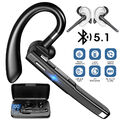 Bluetooth5.1 Kopfhörer Auto Headset Kabel Einohr Ohrhörer W/Dual Mikrofon Stereo