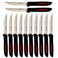 Alpina 12 teiliges Steakmesser-Set aus Edelstahl, schwarz-rot