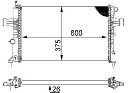 Motorkühler Wasserkühler BEHR MAHLE CR 227 000S für OPEL ZAFIRA ASTRA CC T98 F70