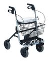 Invacare P452E/3 Banjo Rollator mit Korb, Tablett und Stockhalter - Silber...