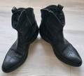 Biker Stiefel Stiefeletten  Lederschuhe Gr 38 Topzustand Schwarz Leder Schuhe