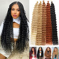 71cm Deep Wave Twist Häkeln Haar Afro Curls Crochet Braids Haarverlängerungen DE