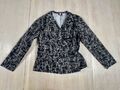 MARIMEKKO Vintage Wickeljacke, schwarzer Blazer mit Hundemuster, Größe M