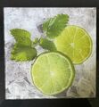 Glasbild/Bild Küche  LIMETTE/MINZE/EIS 30 x 30 cm Eurographics "ICED FRUITS"